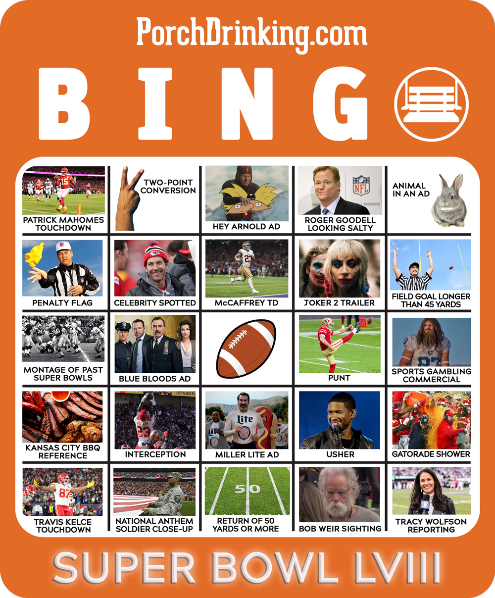 Super Bowl LVIII Bingo Board 1