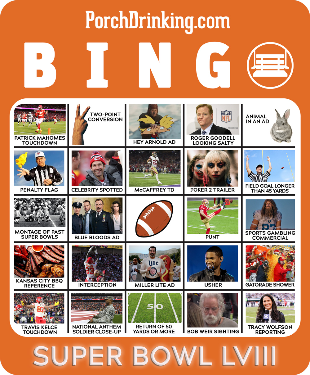 Super Bowl LVIII Bingo Board 1